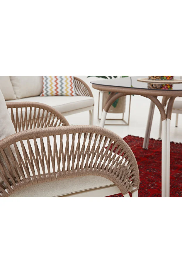 Comfort İp Örgü Bahçe Balkon Oturma Grubu (2+1+1+M)